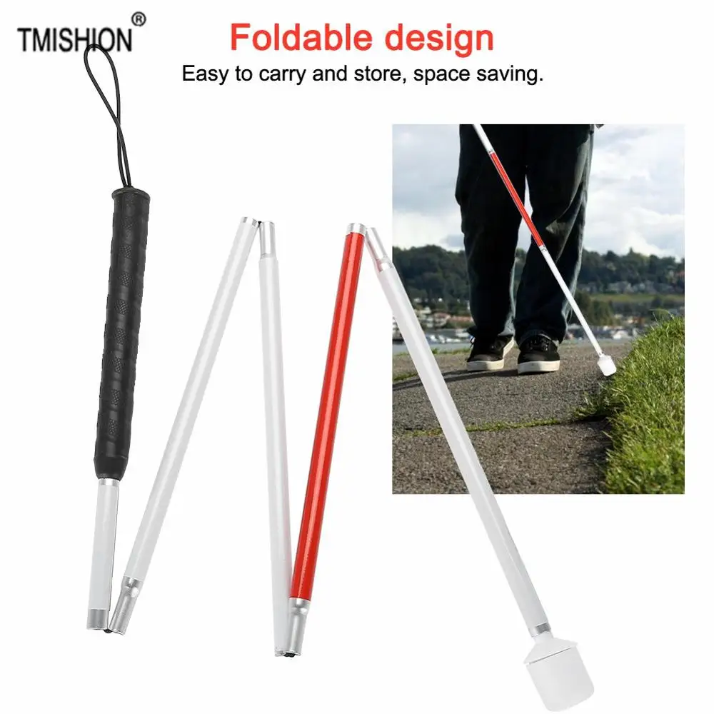 Foldable Blind Guide Stick With Reflector Tape Non slip Handle Visually