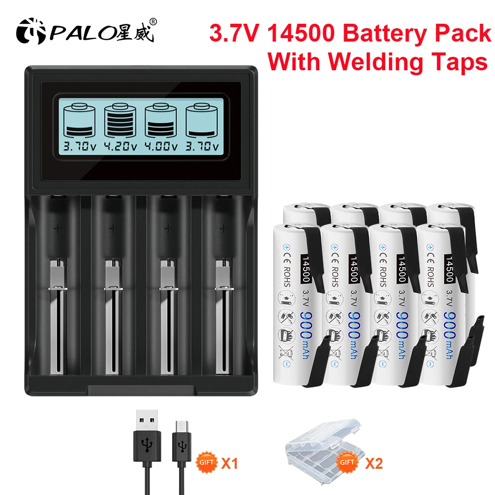 Palo 3.7V 14500 Batteria Ricaricabile Agli Ioni Di Litio 14500 Batteria Agli Ioni Di Litio Con Rubinetti Di Saldatura Per Spazzolino Elettrico Braun P