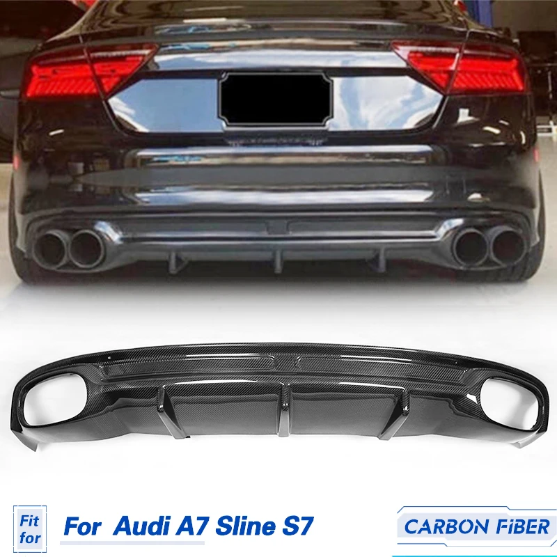 

Car Styling Carbon Fiber Rear Bumper Lip diffuser For Audi A7 S7 & sline bumper 2013-2014