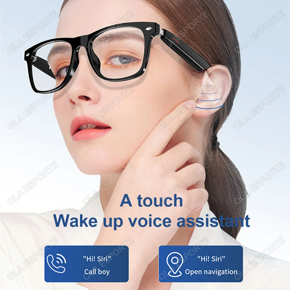 Smart Glasses Camera Remote Shoot Bluetooth Music Driving Headphones Call Sunglasses AI Voice Assistant Binaural Touch For Men