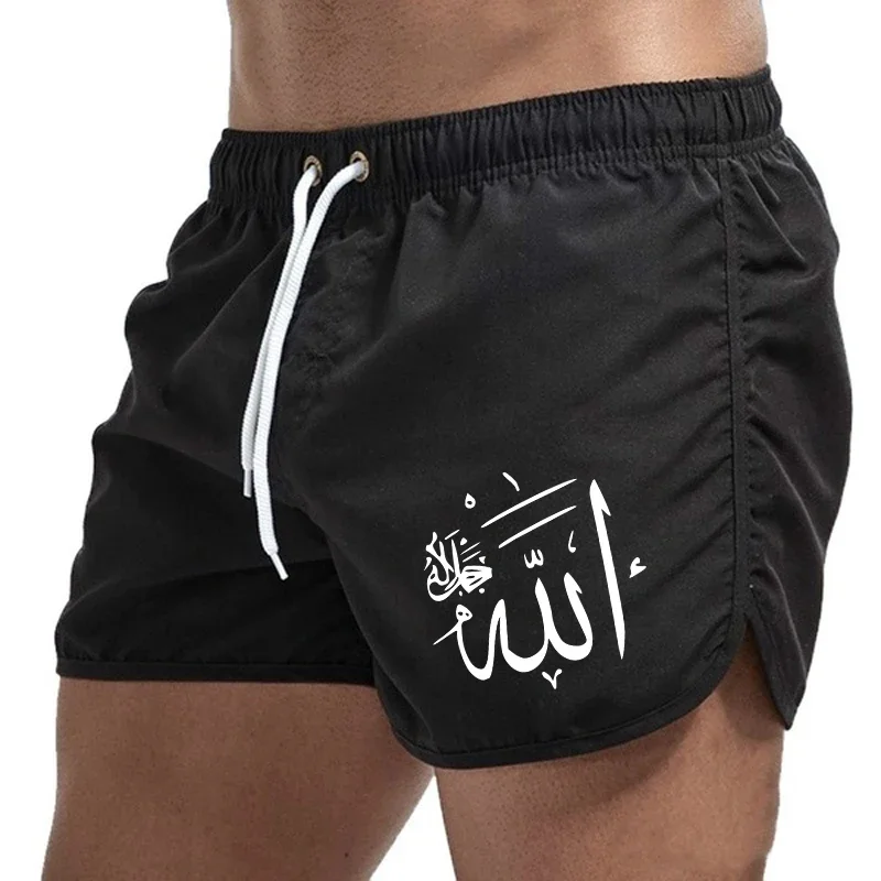 Allāh Printed Clothes Mens Board Shorts High Quality Breathable Quick Dry Beach Shorts Male Daily Sport Fitness Cycling Shorts 3