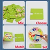 Wooden Clock Model Teaching Aid Montessori Learning Clocks with Cards Kindergartner Toy for Game Interaction Playroom Wall 3
