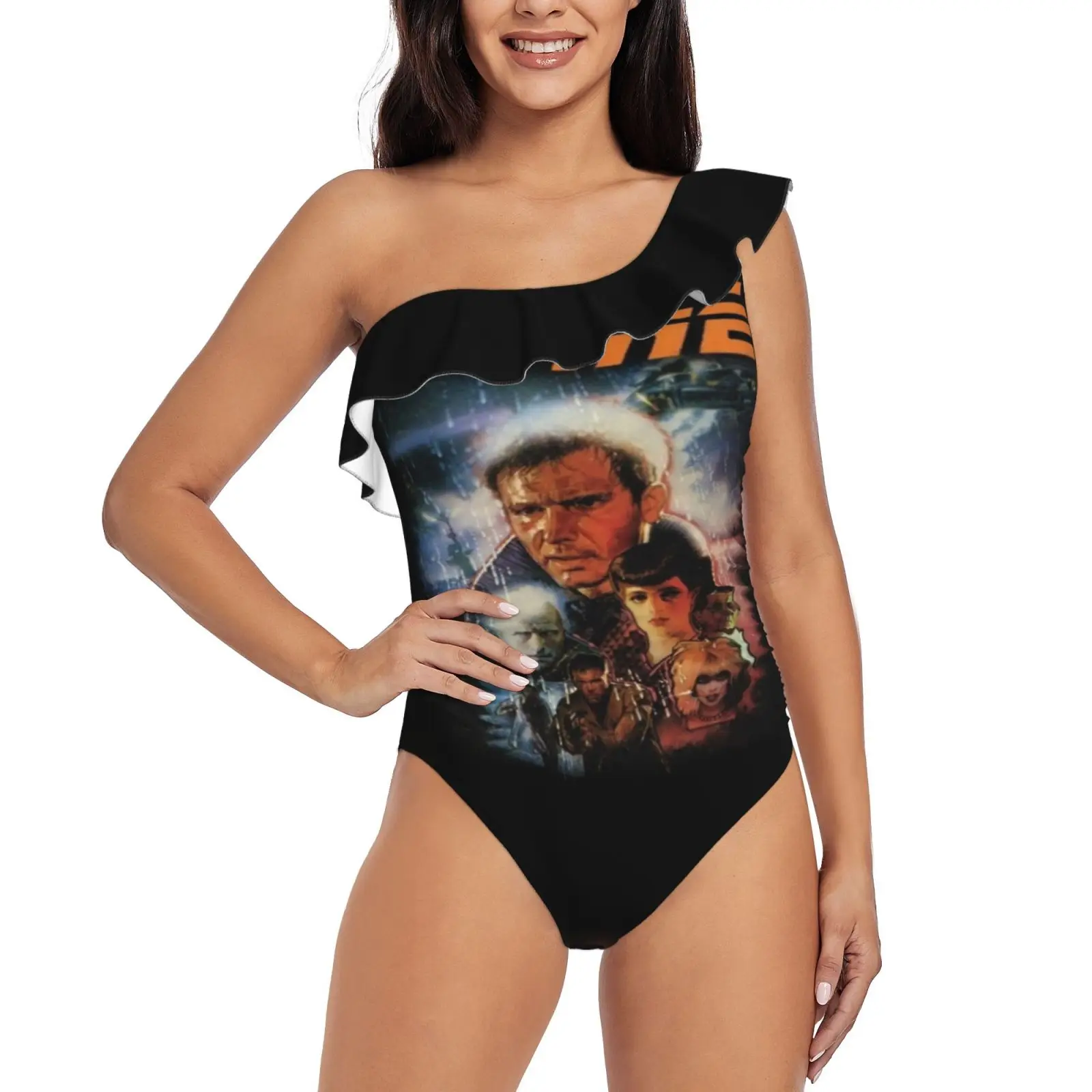 Camicia Blade Runner! Costume Da Bagno Monospalla Con Volant Costume Da Bagno Intero Con Stampa Costume Da Bagno Donna Monokini Blade Runner Phillip K