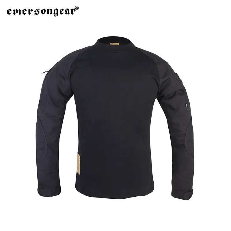 Emersongear 전술 전투 셔츠, 긴 소매 카모플라주 티셔츠, 남성 야외 사냥 티셔츠, 하이킹 의류, EM8518 BK