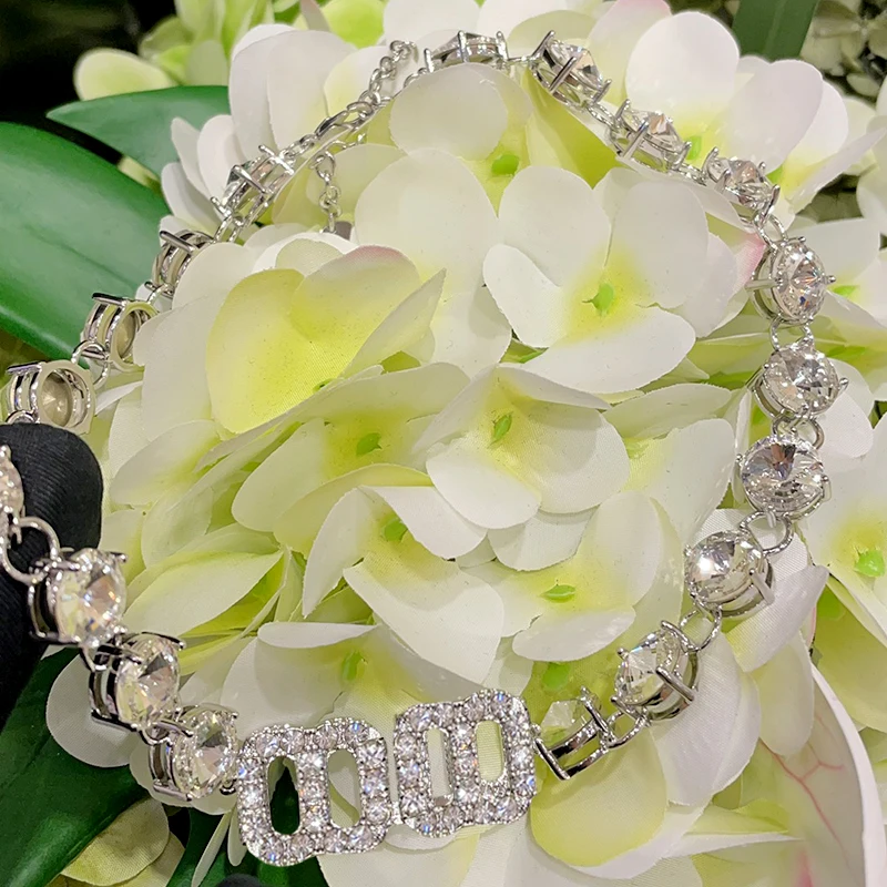 2023 new fashion necklace light luxury crystal choker with sterling silver clavicle chain