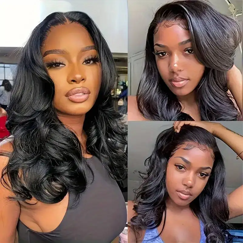 5x5 Bob Body Wig Human Hair Wigs 18 inch Natural HD Lace Frontal Wigs Human Hair 220 density Pre-cut Brazilian wigs For women