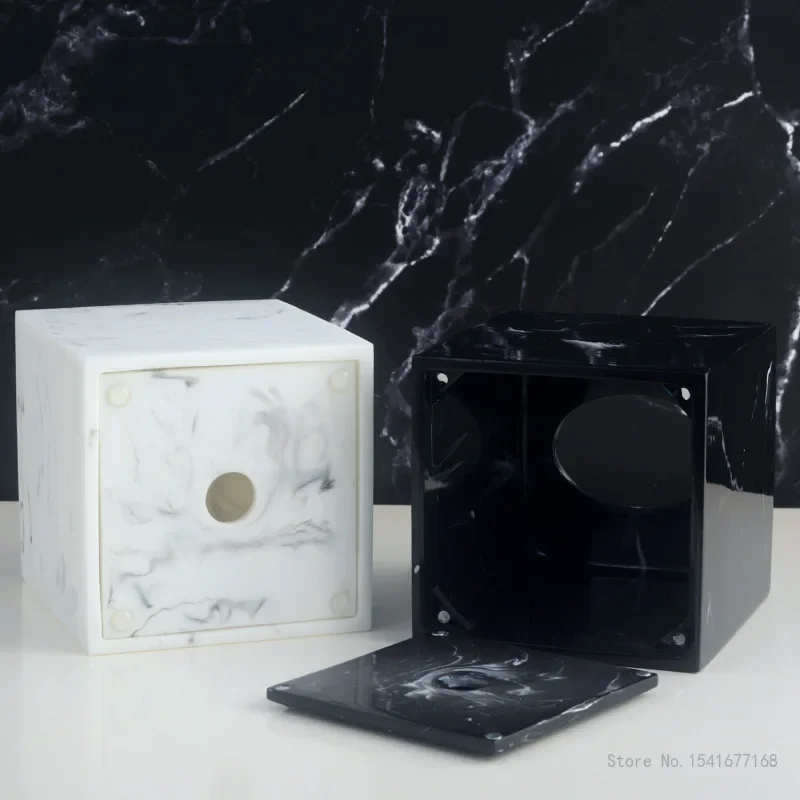 Nordic Square Marble Texture Resin Tissue Box Creative Home Living Room Bathroom Accessories Supplies Dining Table Paper Box 1Pc 2