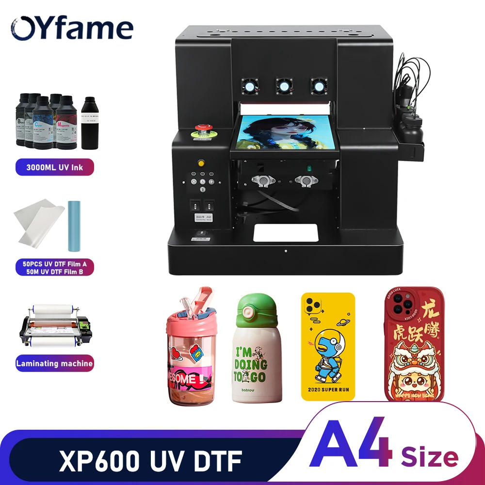 

OYfame A4 UV Printer impresora dtf uv A4 with XP600 Printer head directly to film transfer stiker film A4 uv printing machine