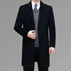 2025 New Men's Woolen Coat Thiened Cotton Autumn Winter Casual Long Sle for Middle-Aged And ly up Single Button