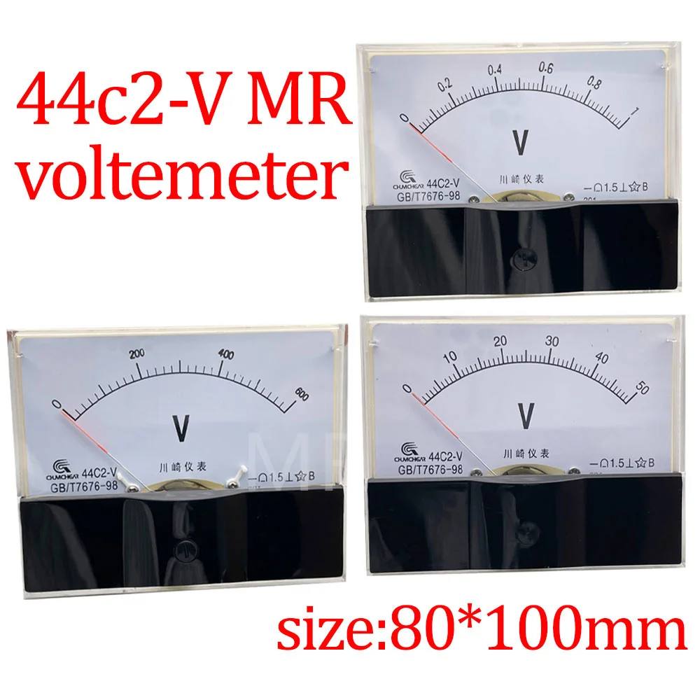 

44c2 DC 1V 3V 5V 10V 15V 20V 30V 50V 75V 100V 150V 300V 450V 500V voltmeter analog panel pointer voltmeter