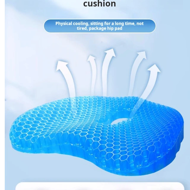 Coussin de gel en nid d'abeille pour chaise, épais, pour maison, bureau, assise longue, silicone, siège d'été, coussin de glace, pour la maison 6