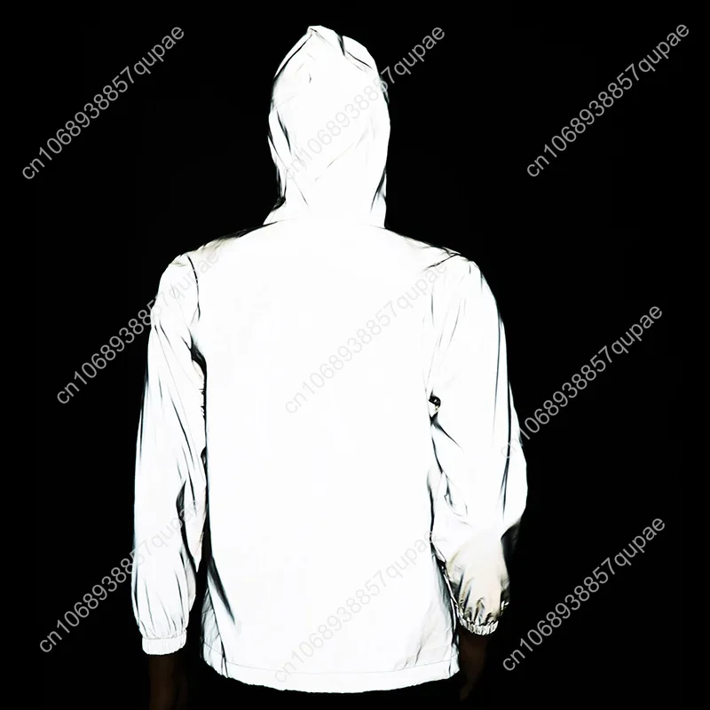 D-Devil Reflective Jacket Mens Women Coat Hooded Windbreaker Pocket Jackets T-Tazmanian Anime Cartoon Manga Customization Hoodie