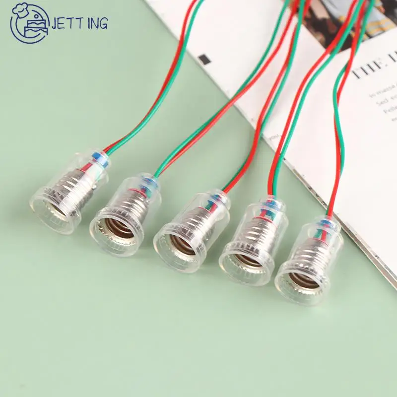 Lamp Holder 5Pcs Universal E10 Lamp Holder With Wire Small E10 Base Experiment Teaching Instrument Base Adapter
