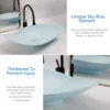 JIENI New Materials Bathroom Sink Faucet Set Multi Style Hand Painted Washbasin Water Droplet Shaped Hot Cold Taps Pop Up Drain 5