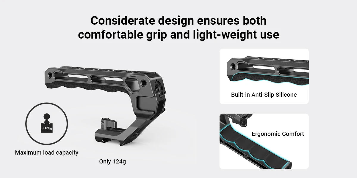 Lightweight NATO Top Handle for DSLR Camera Cage Universal Handle with 5 Cold Sh