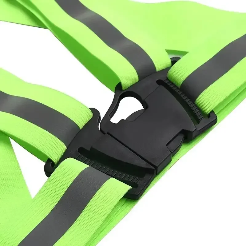 Reflective Safety Vests Lightweight Adjustable Elastic Hi Vis Reflective Strips For Traffic Control Running Cycling Safety Vests