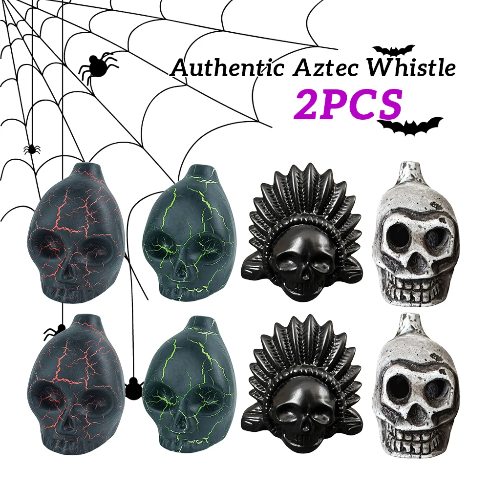 Spooky Aztec Death Whistle Loud Screaming Aztec War Whistle Skull for Halloween Prank Props
