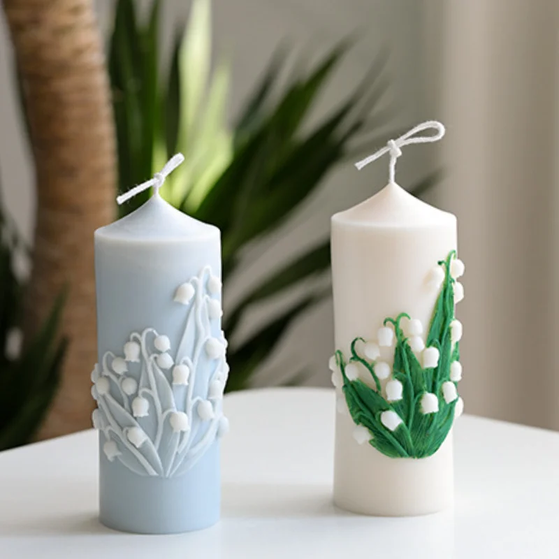 Silicone Candle Wax Molds Pillar Candles Resin Lily of The Valley Flower  Moulds