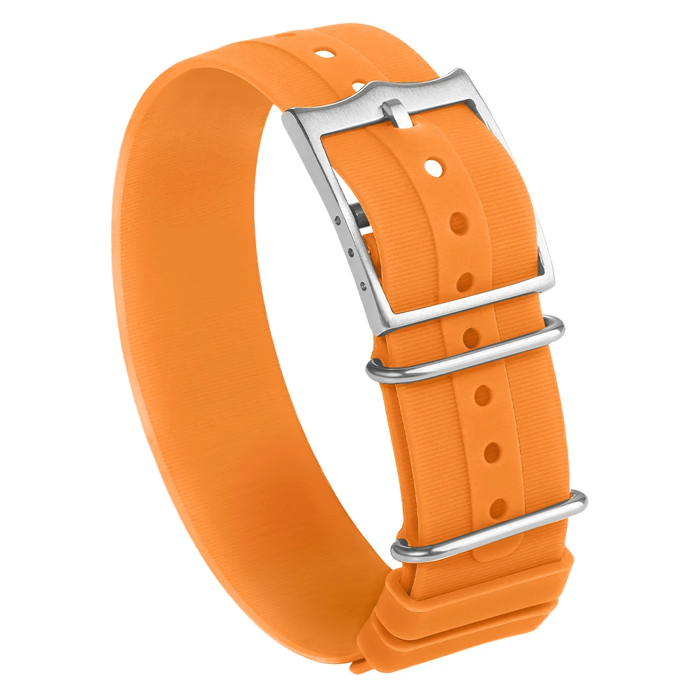 Universal Soft Rubber Waterproof Watch Strap - One Piece Silicone Replacement Bracelet