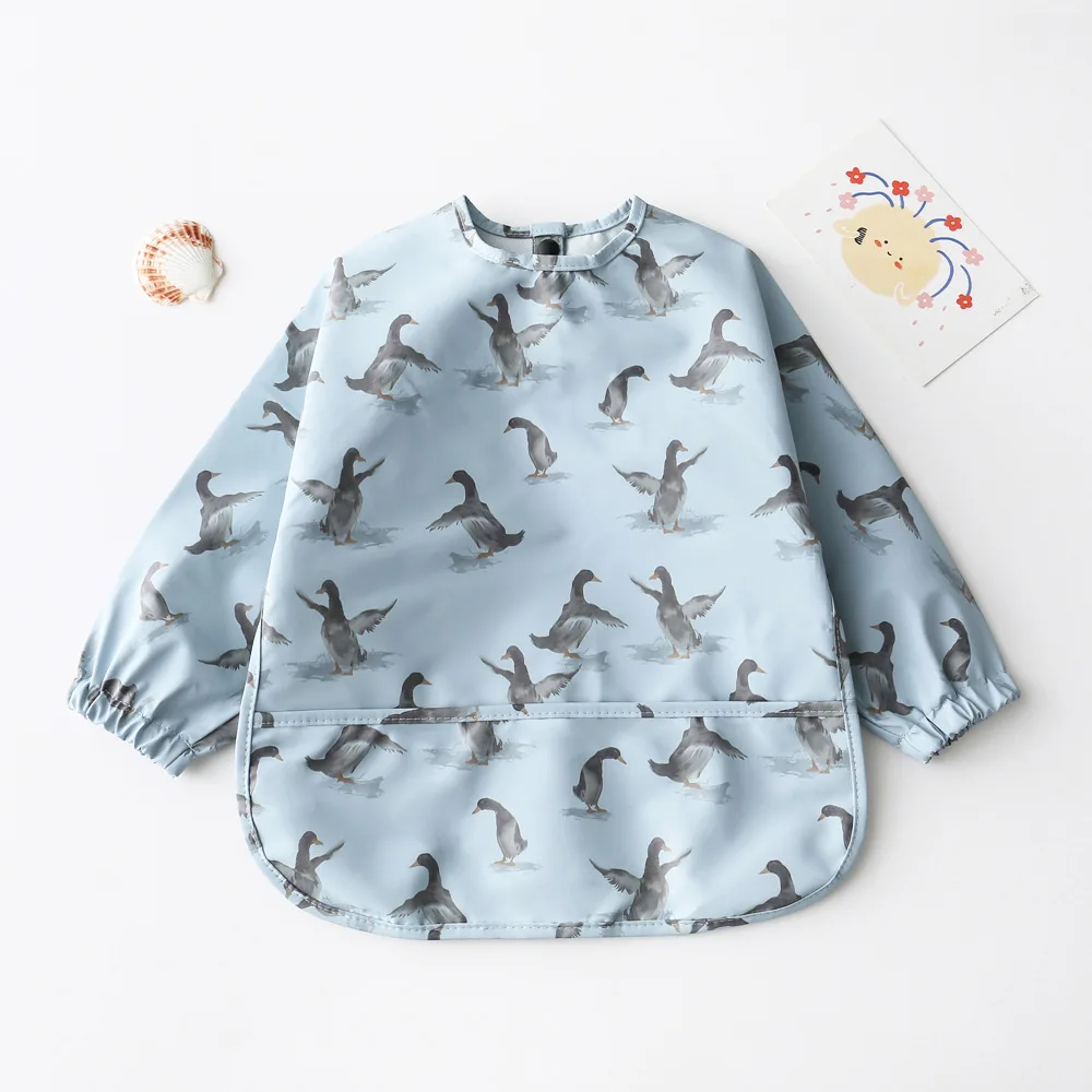 

Baby Bibs Clothes Waterproof Dining Clothes Long Sleeve Apron Children Feeding Smock Burp Baby Clothes Reverse Dressing 0-5 Year