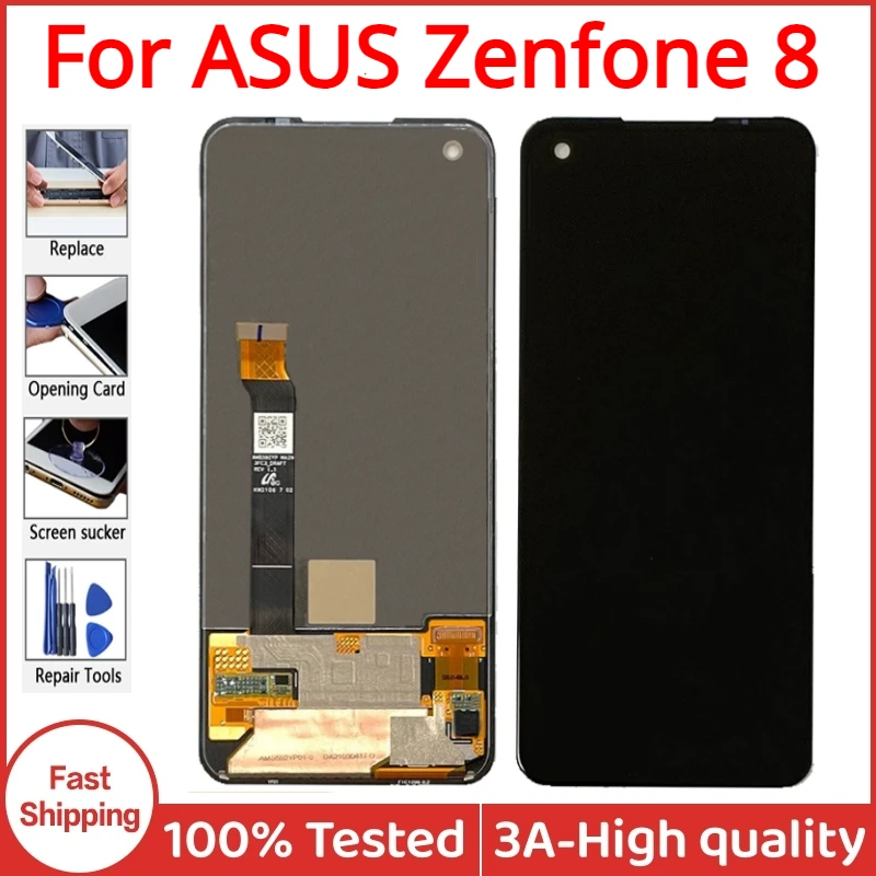 

5.9" AMOLED For ASUS Zenfone 8 ZS590KS I006D Display LCD Touch Digitizer Screen Assembly Replacement