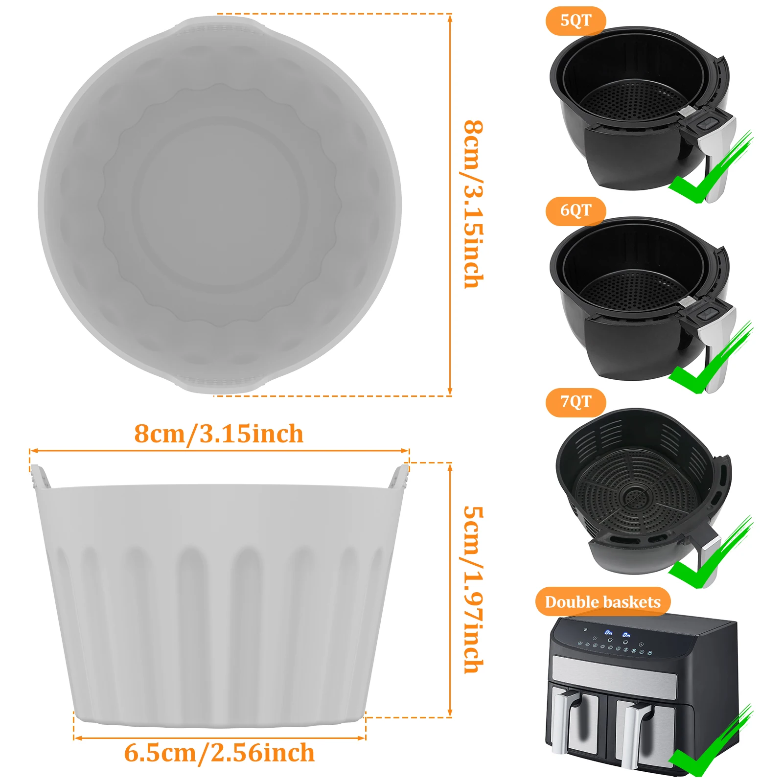 Egg Poacher 9Pcs Silicone Egg Poacher Cups Air Fryer Egg Boiler Mold Cup Eggs Cooking Baking Cups for Air Fryer Oven Microwave