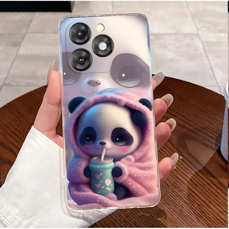 Luxury Clear TPU Case - Cute Rabbit & Funny Cat Design, Soft Silicone Protective Cover