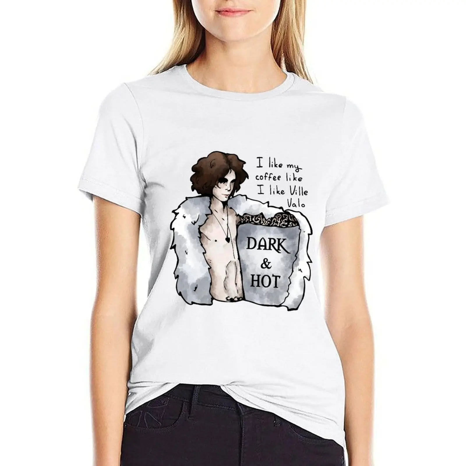 

Ville Valo: Coffee T-shirt summer clothes graphics t-shirt dress for Women sexy