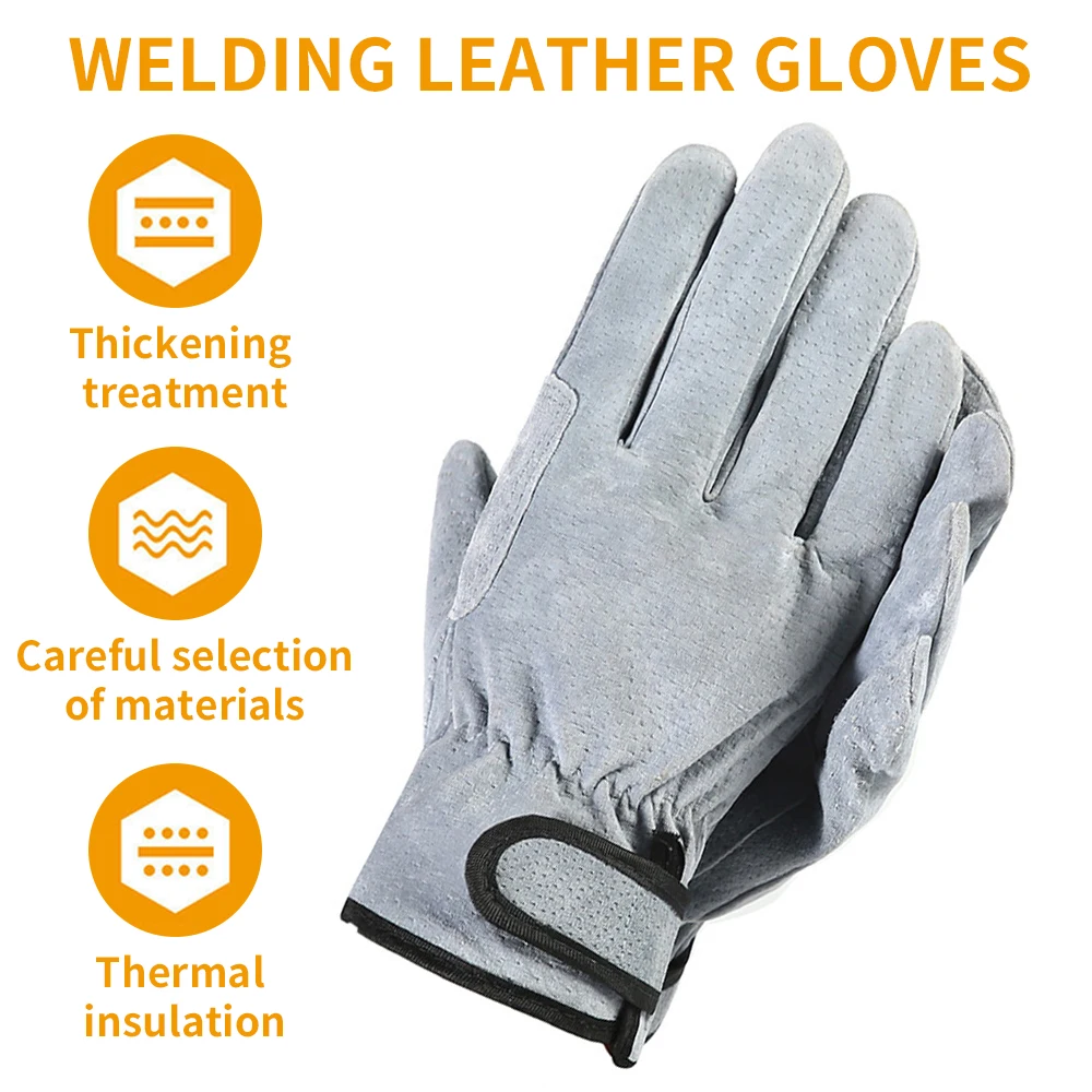 Work Gloves Cowhide Leather Welding Gloves Heat Resistant Security Protection Safety Work Gloves for Welder Cutting Gardening
