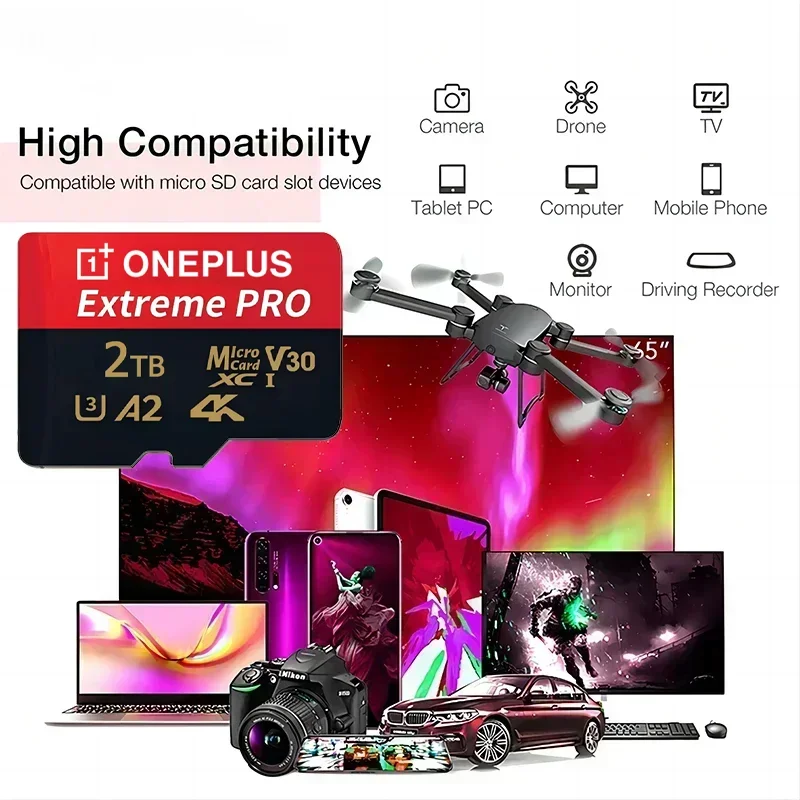 Oneplus 오리지널 클래스 10 128GB 마이크로 TF/SD 카드 휴대폰용 고속 메모리 안정적인 성능 디지털 카메라 노트북 PC MP3