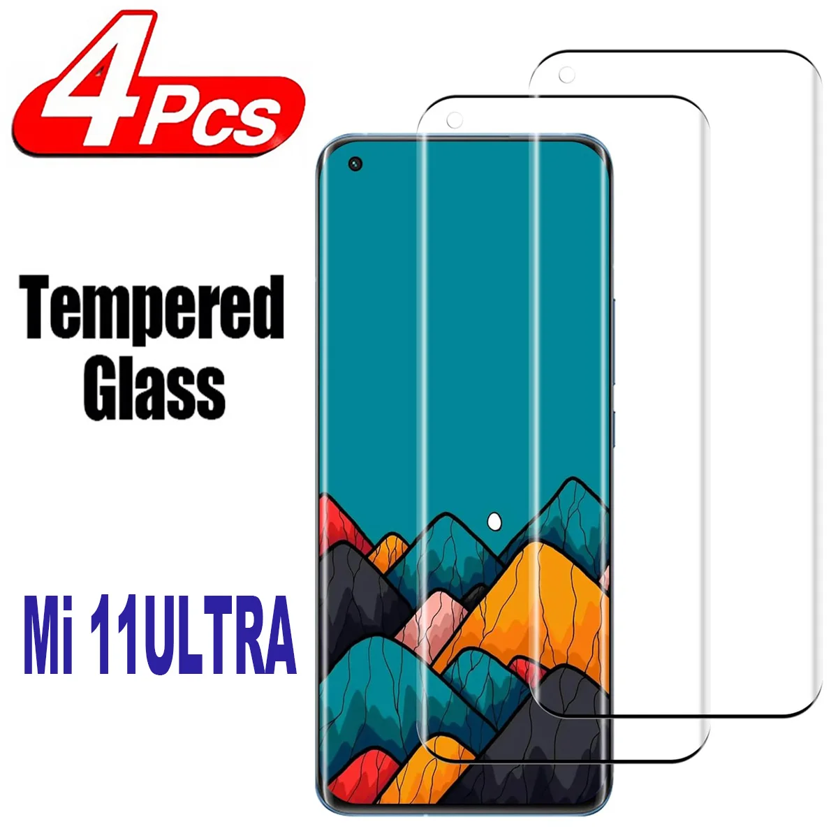 

2/4Pcs Tempered Glass For Xiaomi 11 Ultra 3D Curved Screen Protector Glass