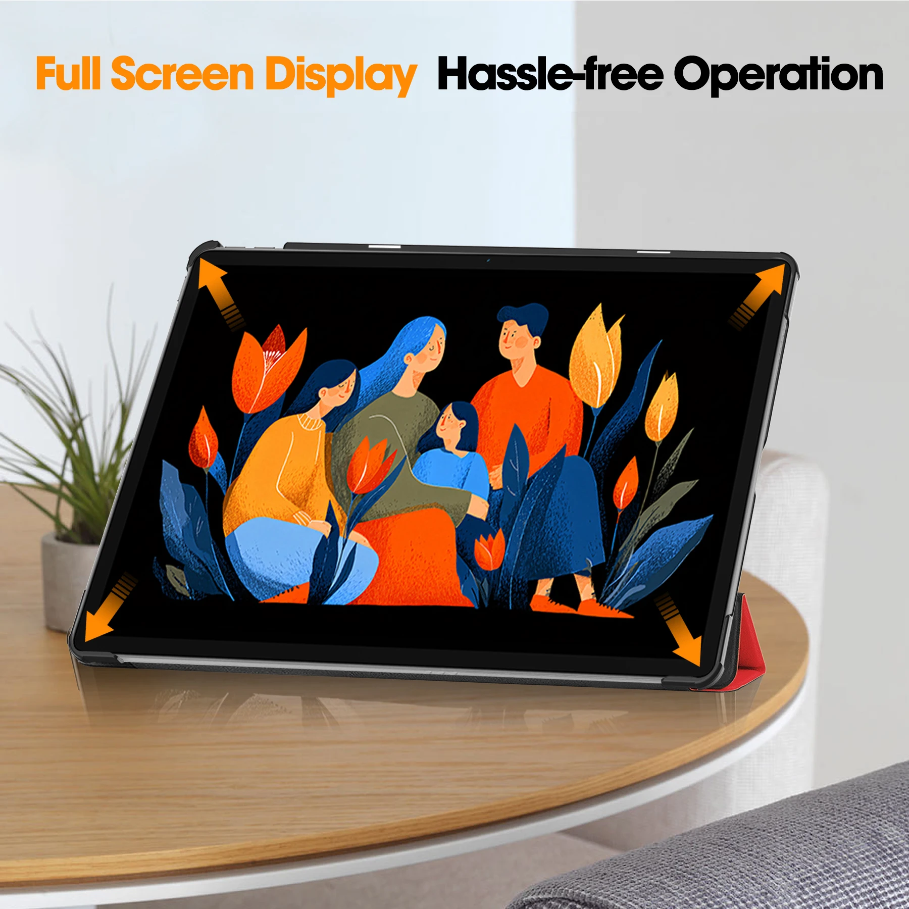 Premium Tri-Folding Magnetic PU Leather Tablet Cover