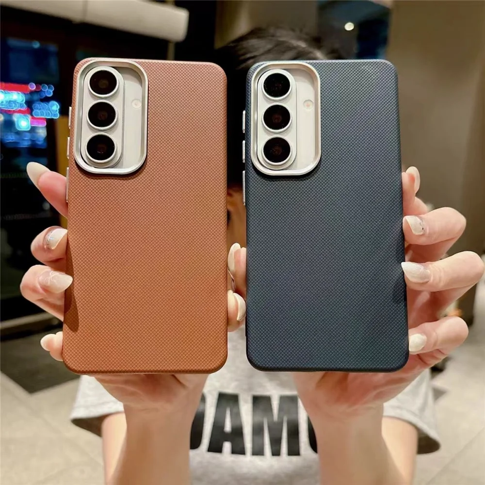 Woven Texture Leather Matte Shockproof Phone Case