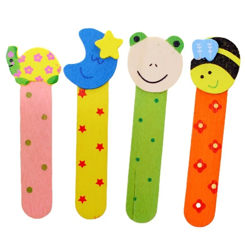 Cute Cartoon Animal Bookmark with Scale Wood Bookmarks Kawaii Stationery Zakka School Supplie Papelaria Kids Gift 4pcs/lot