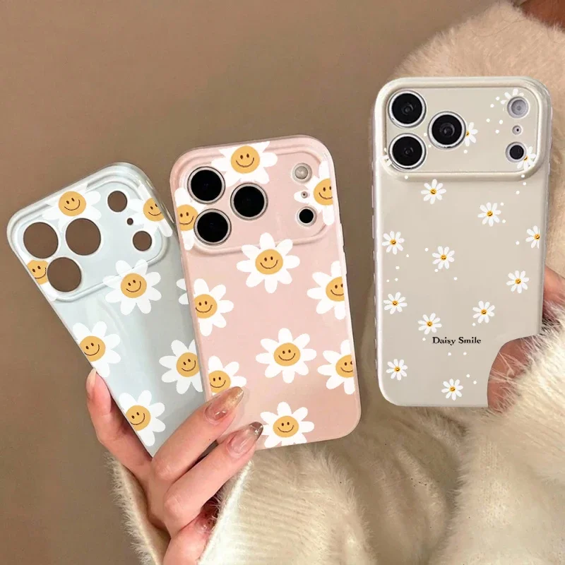 Daisy Flowers Side Heart Shape Phone Case Cover