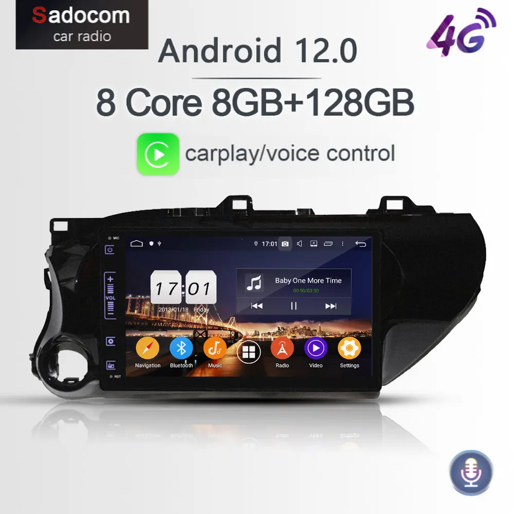

720P DSP PX6 8 "1 din Android 12,0 автомобильный dvd-плеер 8 Гб RAM 8 Core автомобильное радио 5,0 Авторадио ГЛОНАСС для Toyota Hilux 2016 2017 2018