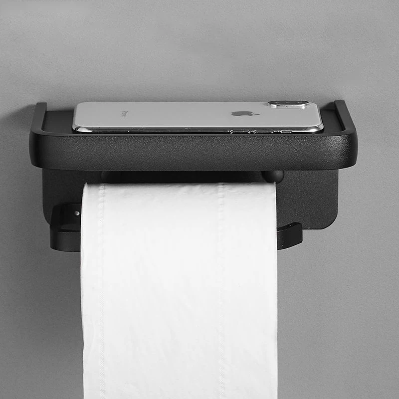 Black Toilet Paper Holder Multifunction Bathroom Storage Shelf Roll Paper Holder Chrome,Grey,White EL609 toilet paper holder toilet roll holder