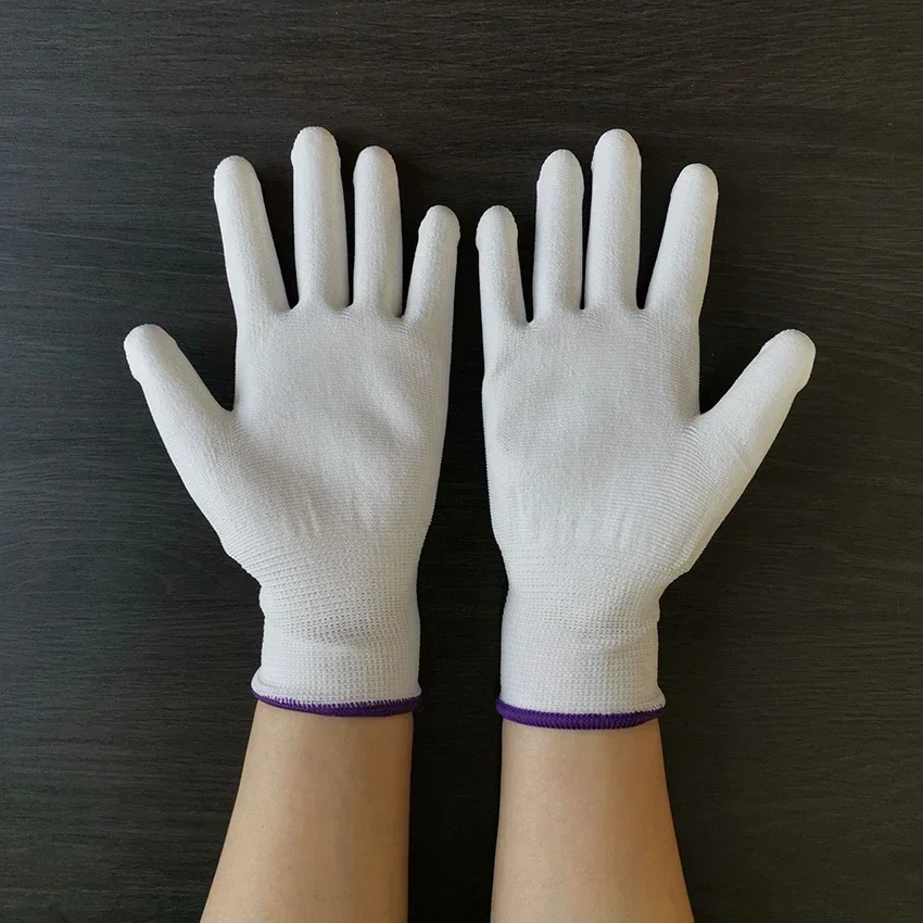 Anti Static Safe Gloves Electronic Working Gloves Polyester White PU Coated for Gardening Fishing-XS S M L guantes work gloves gardening gloves antistatic gloves