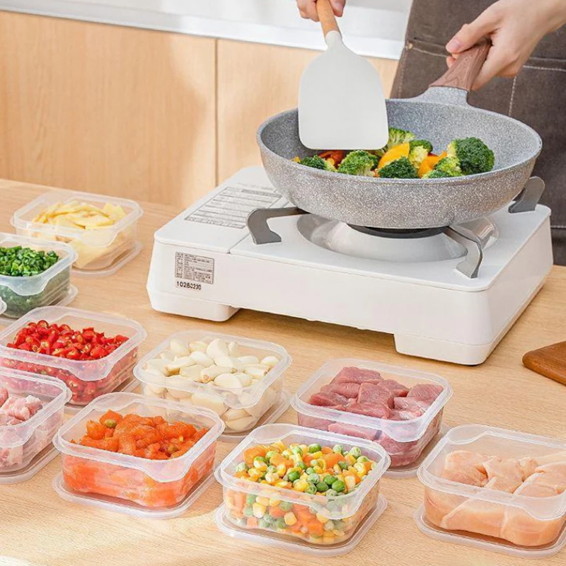 Refrigerator Frozen Meat Sub-Package Fresh-Keeping Box Freezer Kitchen Storage Sub-Grid Preparation Food-Grade Sealed Boxes 4