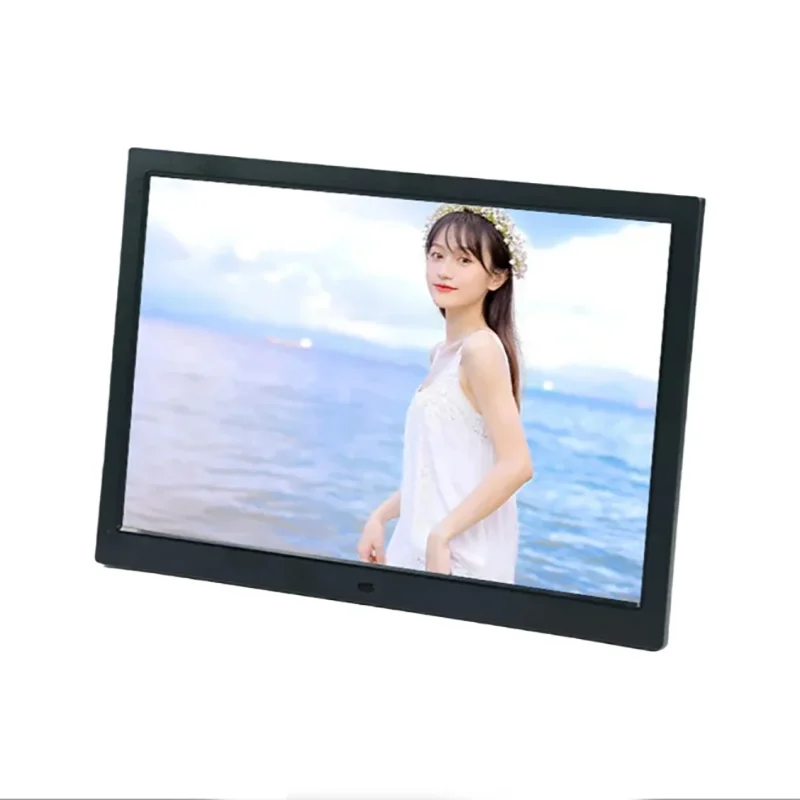14 inch Digital photo frame 1366 * 768 Video Photo Calendar USB/SD White Digital photo frame Black Vertical screen view 4