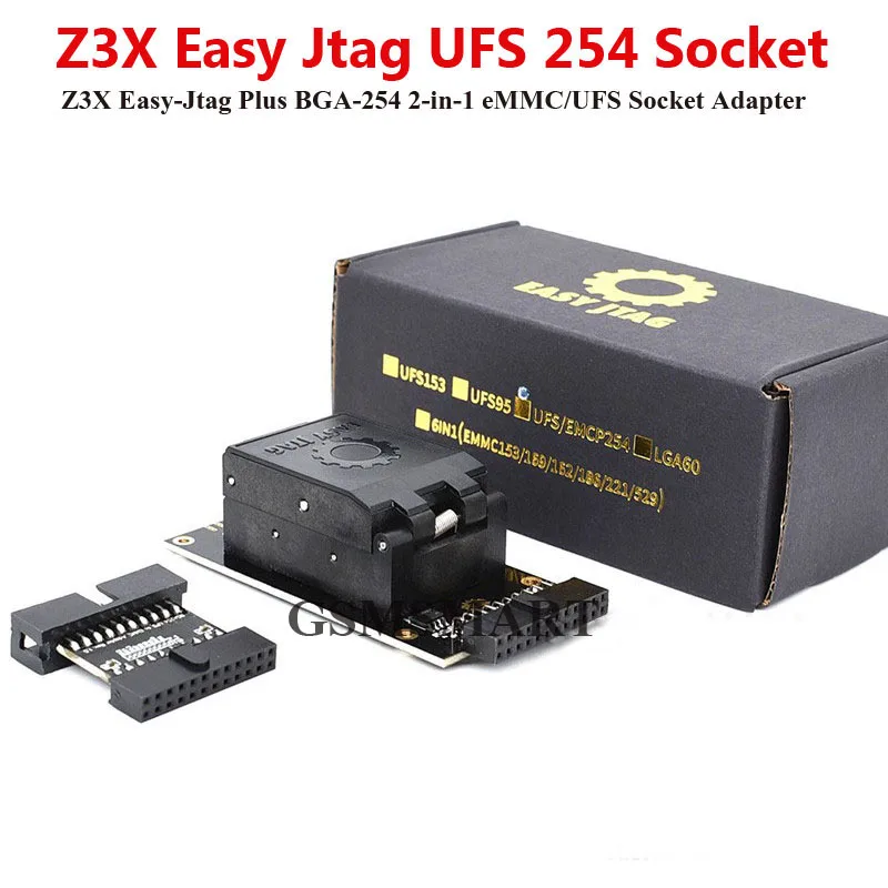 2026 Z3X Easy-Jtag 플러스 BGA-254 2-in-1 eMMC UFS BGA 254 소켓 어댑터 (수리 및 프로그래밍용 Easy JTAG 포함)