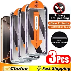 3-Pack Anti-Spy Privacy Screen Protector with Dust-Free Installation for Anti Peeping (For iPhone 7 8)