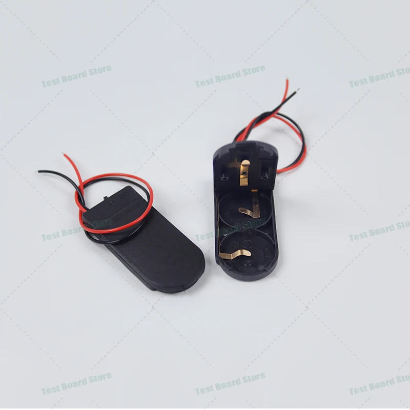 1 piece single slot double slot CR2032 button coin battery holder shell cover with switch leads 3V/6V battery box coin battery holder