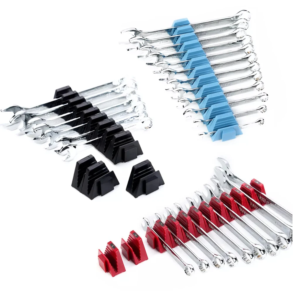 24PCS Wrench Holder Wrench Organizer Capacity Multifunctional Compact ABS Magnetic Modular Rack Holder