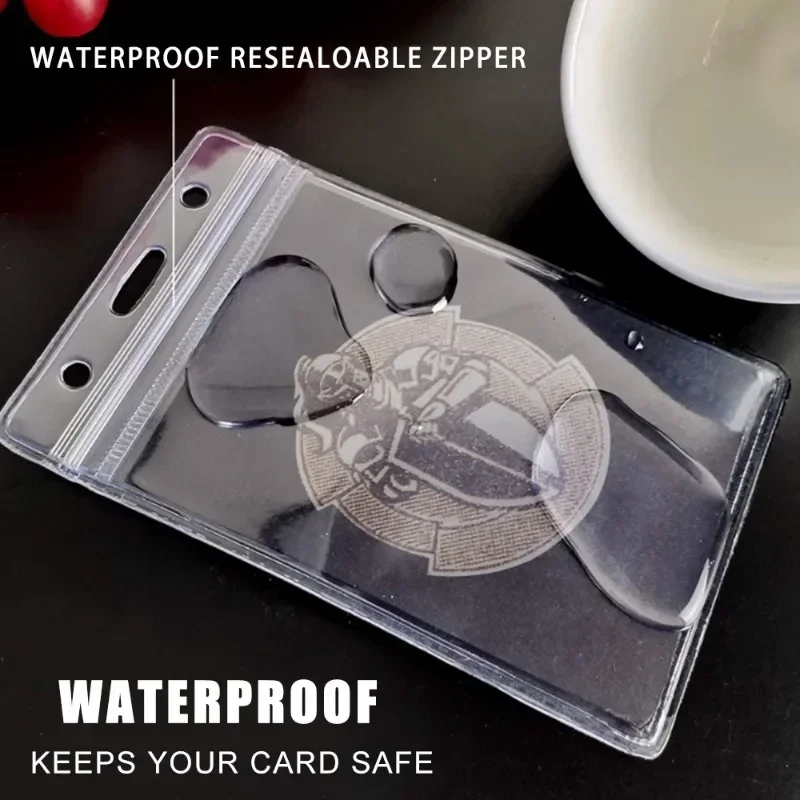 30-1Pc Transparent Vinyl Plastic ID Card Protector Case Bank Credit Card Protector ID Card Badge Holders Waterproof Storage Case 2