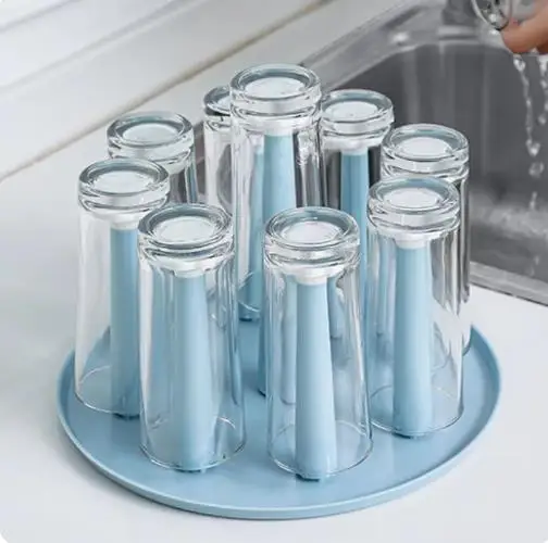 Kitchen Cup Drying Rack Dust-Proof Glass Cup Drainer Holder Stand Detachable Bottle Dish Drying ShelfStorage Tray Kitchen Tool 5