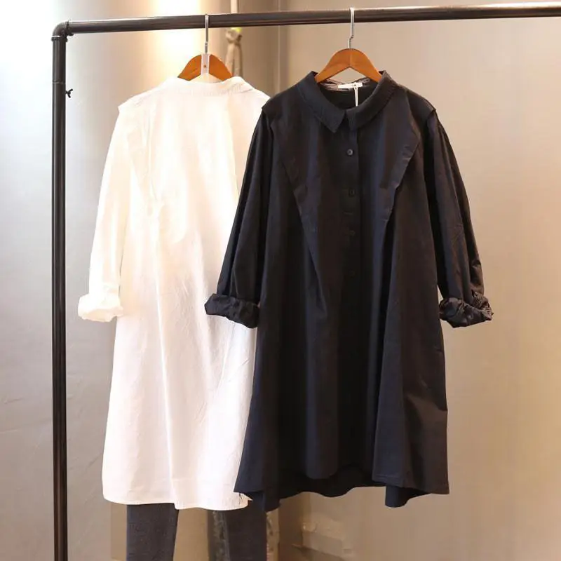 Cotton Linen Shirts for Women Y2k Retro Long Shirts Dress Blazer Oversized Loose Long Outerwear Vintage Shirts Blouse Tops Wear