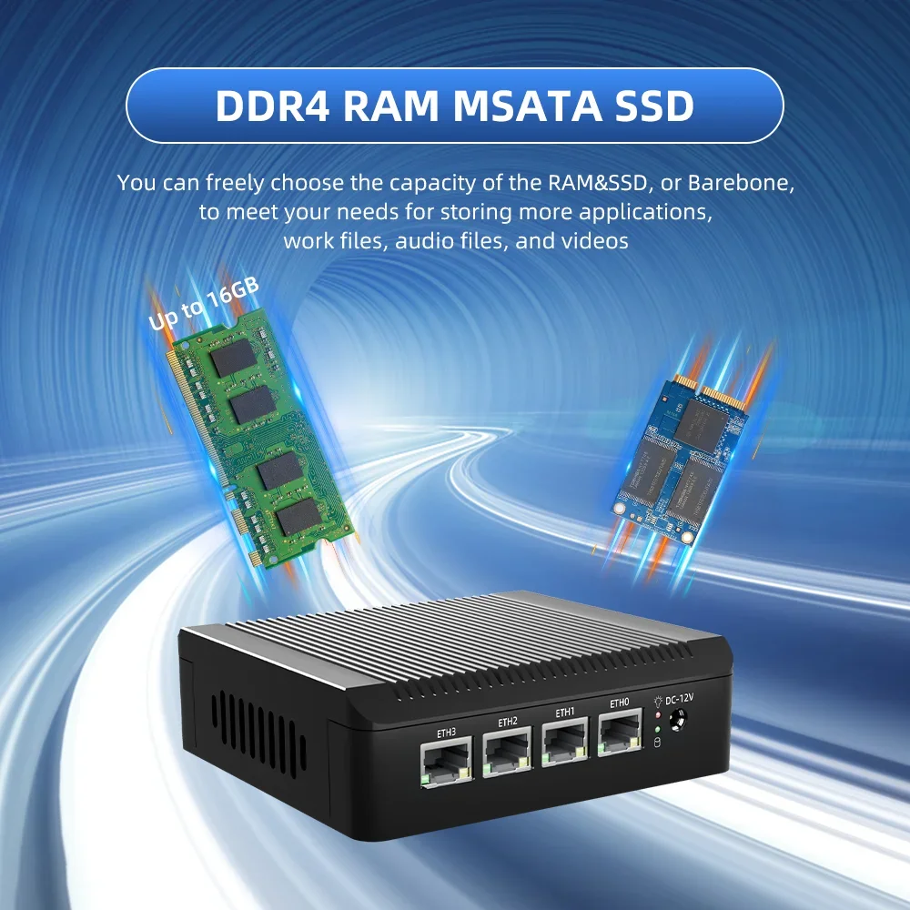 Mini Pc J4125 X86 Single Board Computer 2.5G Ethernet 4 Lan