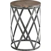 Farmhouse Cottage Galvanized Table, Weathered Brown, 13.5 x 13.5 x 20 5