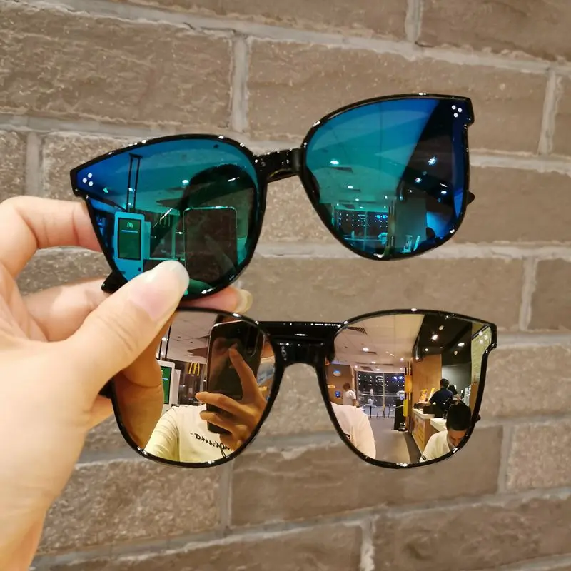 New Children Shape Round Sunglasses Girl Boy Shiny coating Double Color Vintage Sunglasses UV Protection Glasses Child_voghion.com